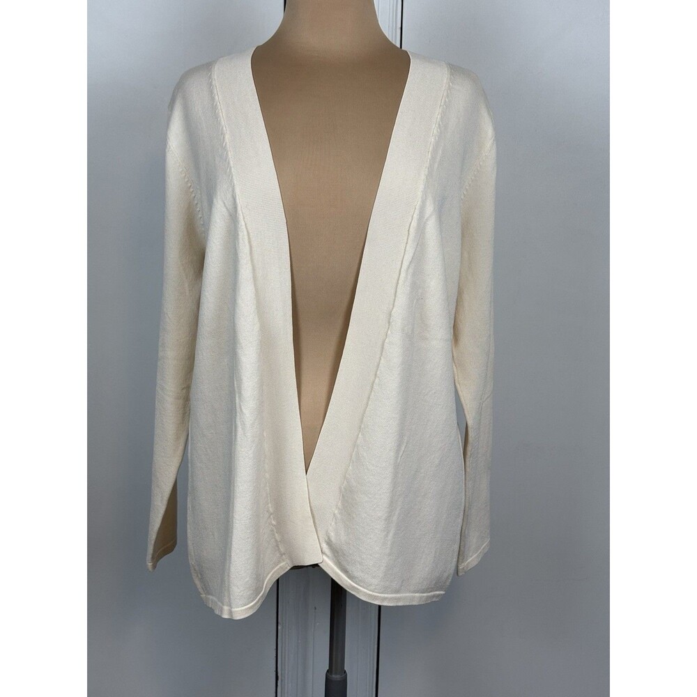 Persuits Ltd Crème Women’s Silk Blend Long Sleeve Open Cardigan Large